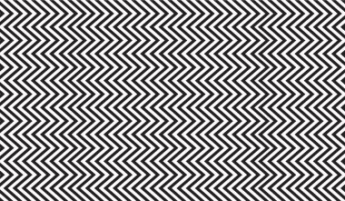 yatay siyah beyaz zikzak çizgili desen. Zigzag geometrik yinelenen desen. Vektör tasarımı