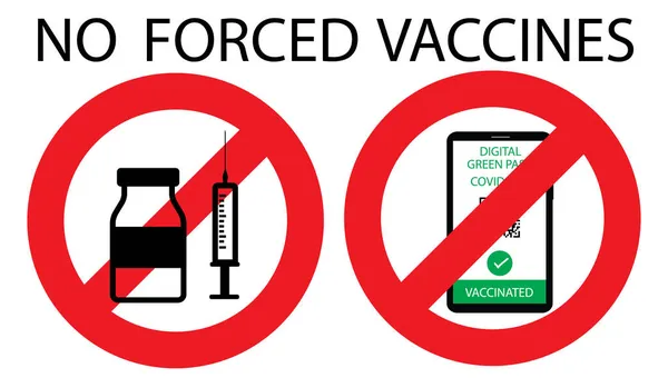 Aşıların Reddedilmesi Kısıtlamalara Karşı Protesto Kimlik Kodu Oluşturulması — Stok Vektör