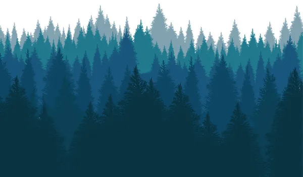 Abstrakcyjny Obraz Wektorowy Lasu Cofającego Się Oddali Sosen Gęste Góry — Wektor stockowy