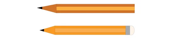 Иконка Карандаша Плоском Стиле Два Деревянных Карандаша Изолированы Белом Фоне — стоковый вектор