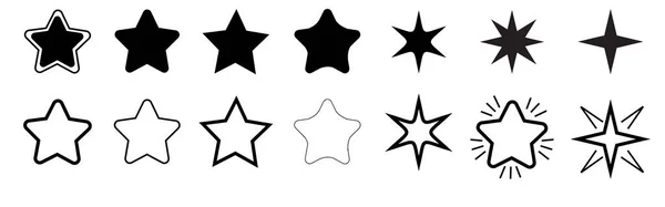 Συλλογή Εικόνων Αστεριών Διαφορετικά Αστέρια Που Διάνυσμα — Διανυσματικό Αρχείο