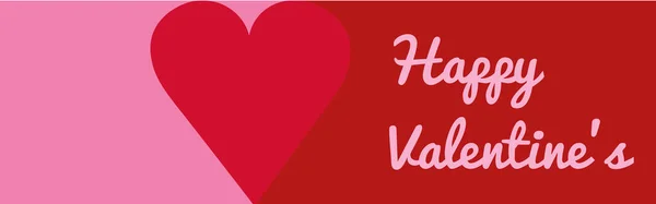Bannière Saint Valentin Coeur Rouge Avec Fond Rouge Modèle Conception — Image vectorielle