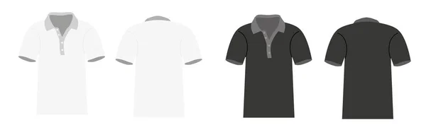 Camiseta Manga Corta Para Hombre Blanco Negro — Archivo Imágenes Vectoriales