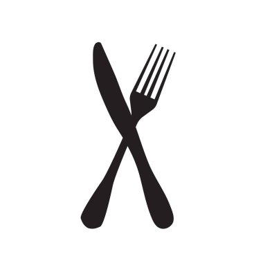 Spoon and fork for eating flat icon for apps and websites