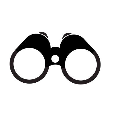 beyaz arkaplanda dürbün simgesi.