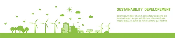 Banner Hintergrund Für Umweltfreundliches Nachhaltiges Entwicklungskonzept Und Weltumwelttag — Stockvektor