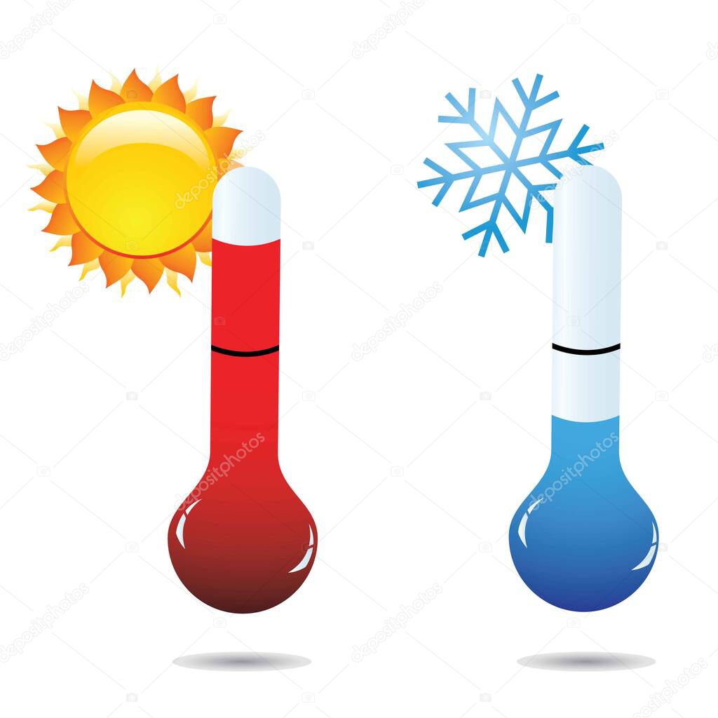 Thermometers on white background. Vector illustration EPS10