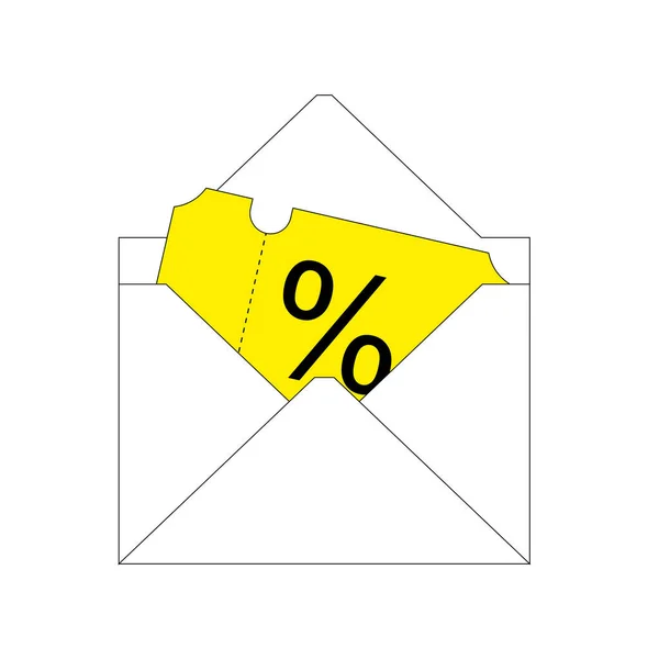 Carta Con Cupón Descuento Sobre Fondo Blanco Ilustración Vectorial Eps10 — Vector de stock