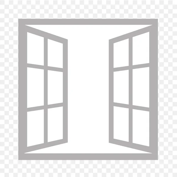 Öppet Fönster Transparent Bakgrund Vektor — Stock vektor