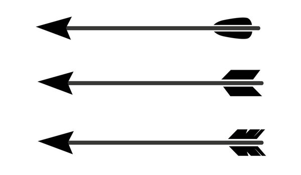 Arrow for bow set on white background. Vector