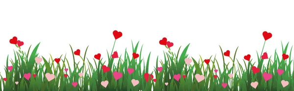 Καρδιές Λουλουδιών Λουλούδια Φόντο Εικονογράφηση Διανύσματος — Διανυσματικό Αρχείο