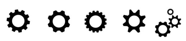 Getriebe Eingestellt Schaltgetriebe Einstellen Zahnradgruppe Gear Design Kollektion Schwarze Schaltradsymbole — Stockvektor
