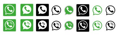 Whatsapp logosu seti. Sosyal medya logolarının adı neydi? Kabarcık konuşmasında Vectro modern telefon simgesi