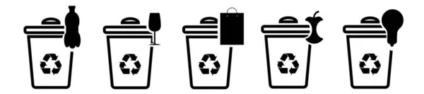 Reciclagem Segregação Seu Conceito Resíduos — Vetor de Stock