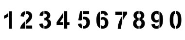 Sayılar: on, dokuz, sekiz, yedi, altı, beş, dört, üç, iki, bir. Rakamsal matematik alfabesi. Okul grafik vektör illüstrasyonu. Matematik yazı tipi tasarımı.