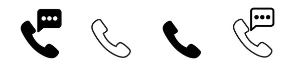 Telefon Ikon Set Telefon Anropssignal Kontakta Oss Vektor Illustration — Stock vektor