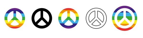 Peace Symbol Different Types — Stock Vector