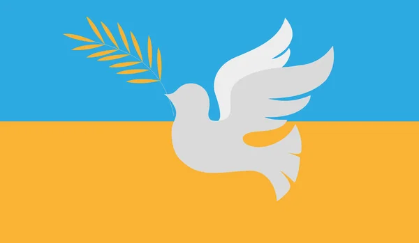 Güvercin Ukrayna Barışın Sembolü Savaşın Bittiğinin Işareti Mavi Sarı Eyalet — Stok Vektör