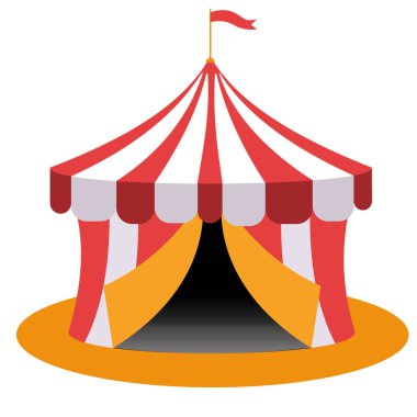Bayrağı olan Retro Circus çadırı. Karnaval.