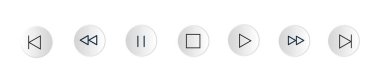 Ortam Oynatıcı simgesi seti, oynat ve duraklat düğmeleri işareti, Video Ses Oynatıcı simgesi, vektör illüstrasyonu