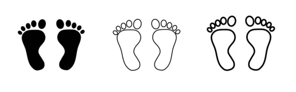 Vector Icon Illustration Material Foot Footprint Sole — Stock Vector