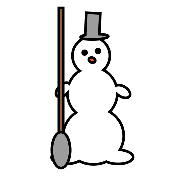 Snowman Icono Vector Ayudante Plano Icono Muñeco Nieve Sonrisa Cara —  Fotos de Stock