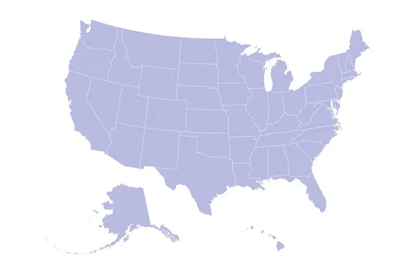 Usa Map Silhouette White Background — ストックベクタ