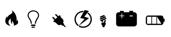 Electricity Icon Set Vector — Stockvector