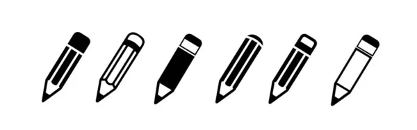 Bleistift Icon Gesetzt Vektorillustration — Stockvektor