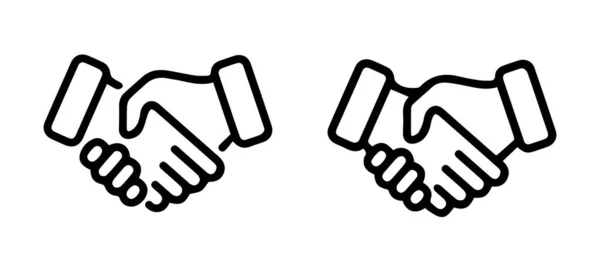 Handshake Icon Set Isolated White Background Handshake Symbol Vector — ストックベクタ