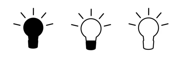 Glühbirnen Symbolvektor Glühbirnenschild Idee Lösung — Stockvektor