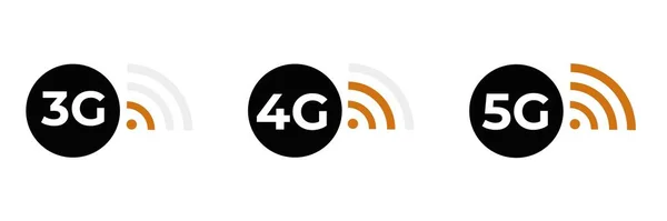 5Gベクトルアイコンはモバイルインターネットネットワークを象徴します 接続インターネット信号サイン 可視化信号品質 ベクターイラスト — ストックベクタ