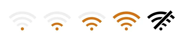 Set Von Symbolen Wifi Zone Sign Fernzugriff Und Kommunikationssymbole — Stockvektor
