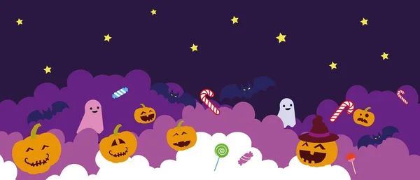 Halloween Achtergrond Voor Uitnodiging Voor Feest Wenskaart Web Banner Verkoop — Stockvector