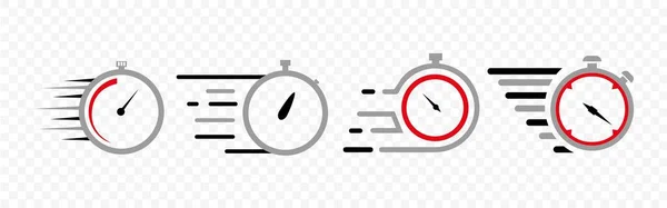 Timerikoner Inställda Snabb Tid Eller Deadline Ikon Expresstjänstens Symbol Nedräkning — Stock vektor