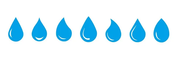Σχήμα Σταγόνας Νερού Μπλε Σταγόνες Νερού Έτοιμες Νερό Σταγόνα Πετρελαίου — Διανυσματικό Αρχείο