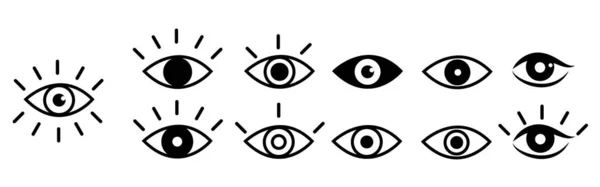 Eye Icon Set Eyesight Symbol Retina Scan Eye Icons Simple — Stockvektor