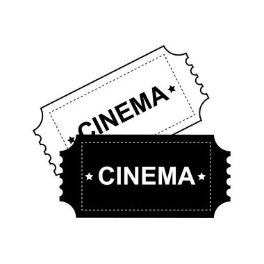 Bilet kabul simgesi ayarlandı. Sinema bileti koçanı tabelası. Satır çekiliş bileti simgesi