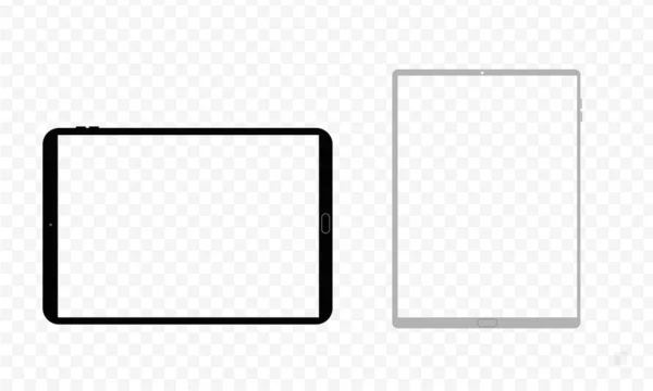 Modèle Tablette Simple Avec Écran Transparent Carreaux Vierges — Image vectorielle