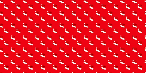 Padrão Sem Costura Com Chapéu Papai Noel Fundo Vermelho Textura — Fotografia de Stock