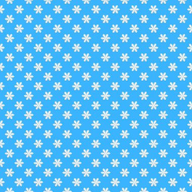 Mavi arka planda beyaz kar taneleri olan kusursuz bir desen. Noel dokusu. Tasarım modeli. Tatil konsepti. Poster duvar kağıdı. Bayram afişi. Baskı için kağıt şablon. Yeni yıl tebrik kartı. Sanat.