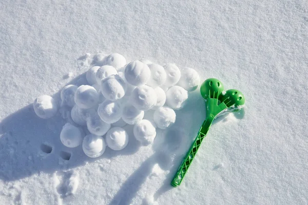 Brinquedo Infantil Uma Ferramenta Para Modelar Bolas Neve Neve Dispositivo — Fotografia de Stock