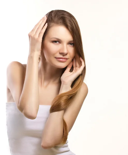 Beautiful girl with long hair — Stock Photo, Image