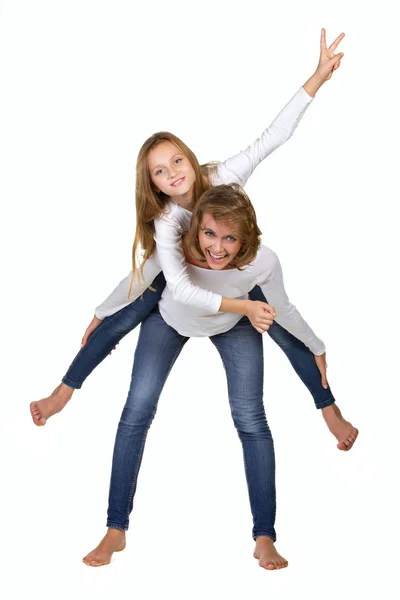 Mother and daughter recreateving — Stock Photo, Image