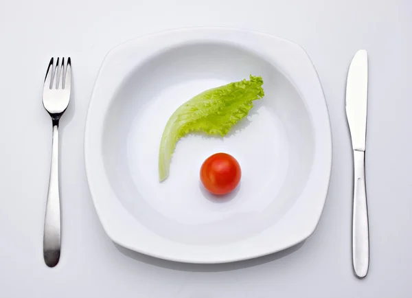 Diet idea, salad and tomato — Stock Photo, Image