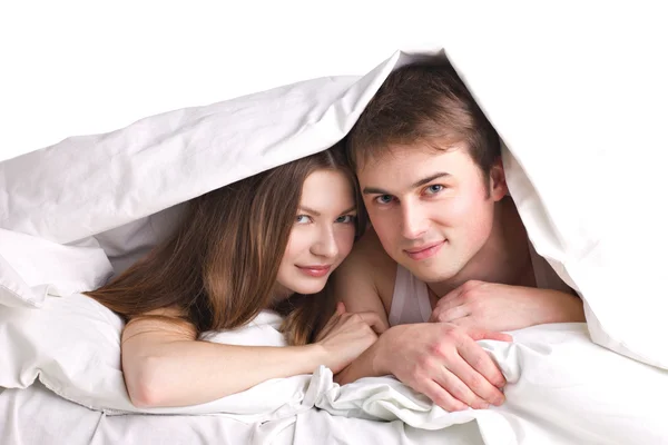Amorous in a bed — Stock Photo, Image