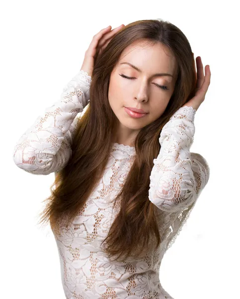 Retrato de elegância jovem mulher — Fotografia de Stock