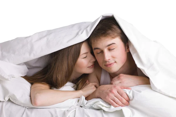 Couple dans un lit — Photo