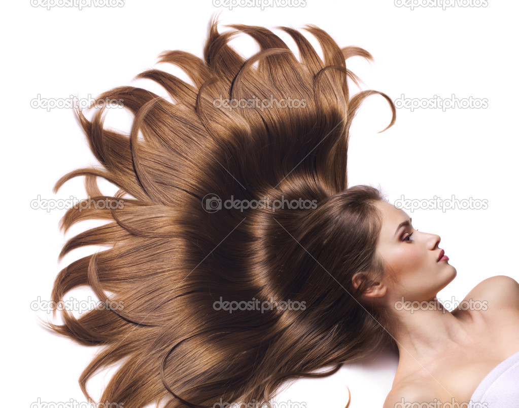 young woman with beautiful long hair