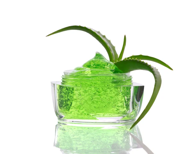 Grünes Gel und Aloe — Stockfoto